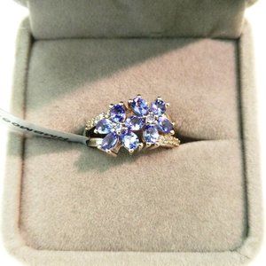 Genuine Blue Tanzanite 925 Silver Ring